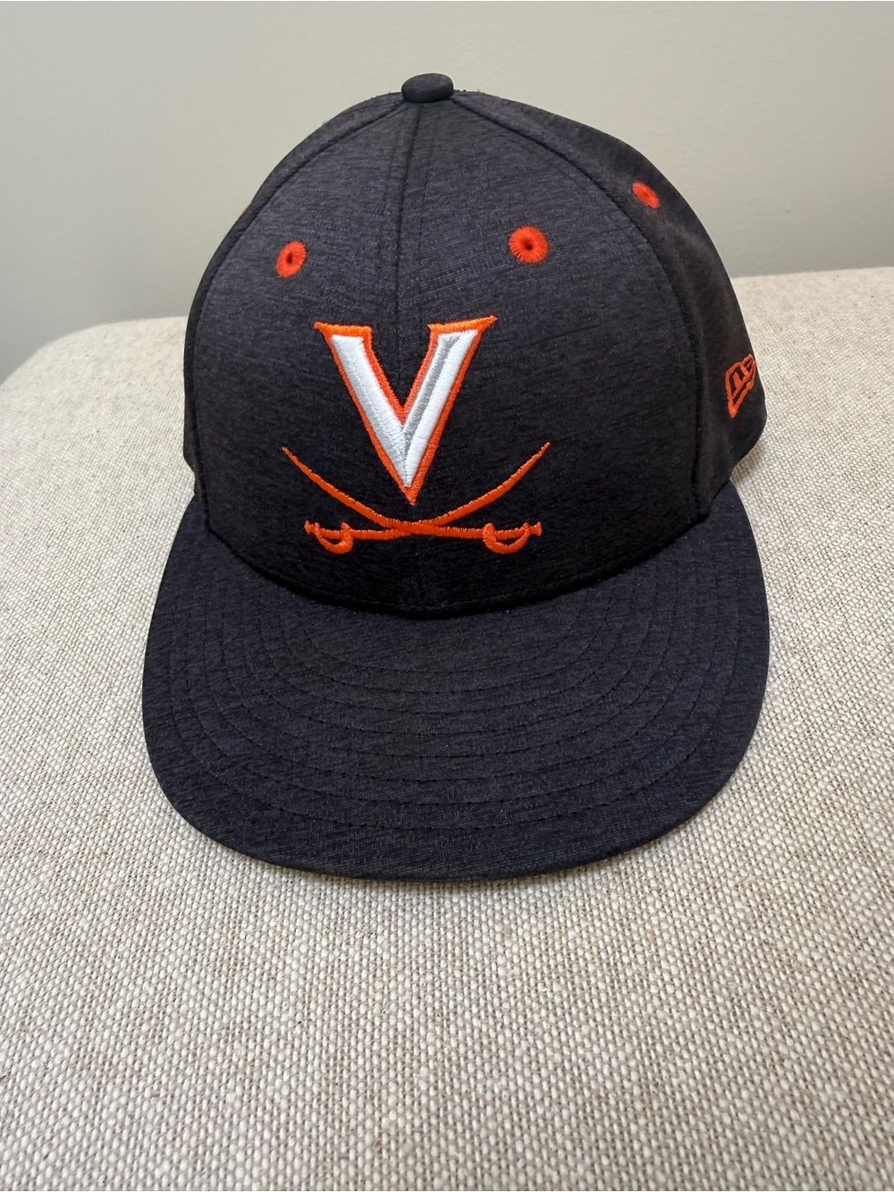 New Era Black and Orange Virginia Cavaliers V Logo Fitted Hat